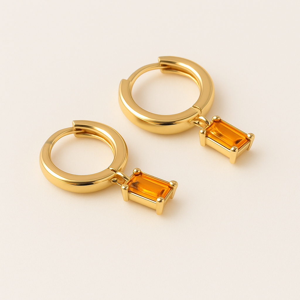 BELLA Gold Birthstone Hoops
