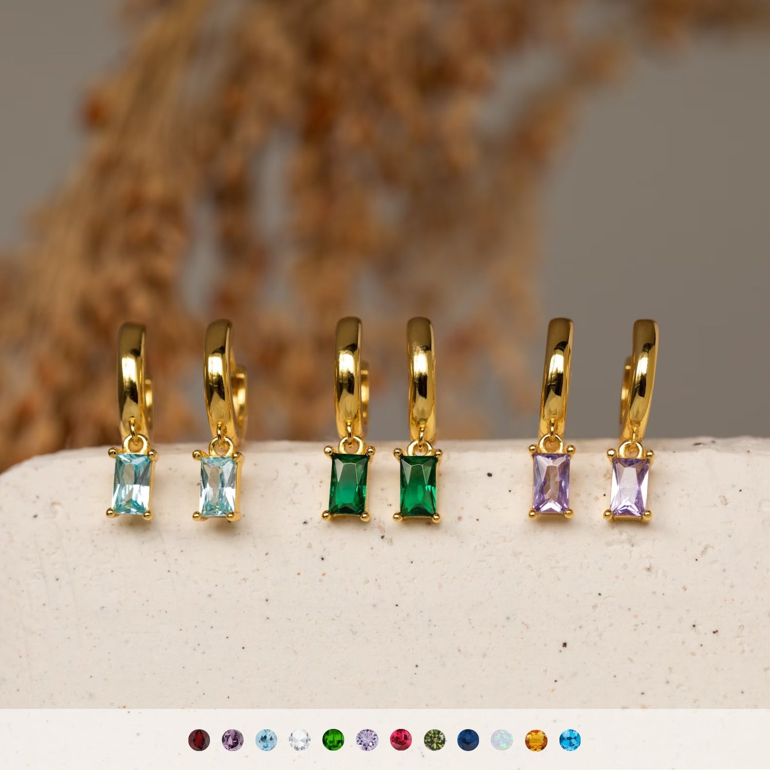 BELLA Gold Birthstone Hoops