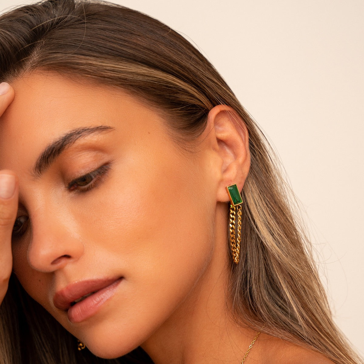 ESMERALDA Gold Chain Earrings