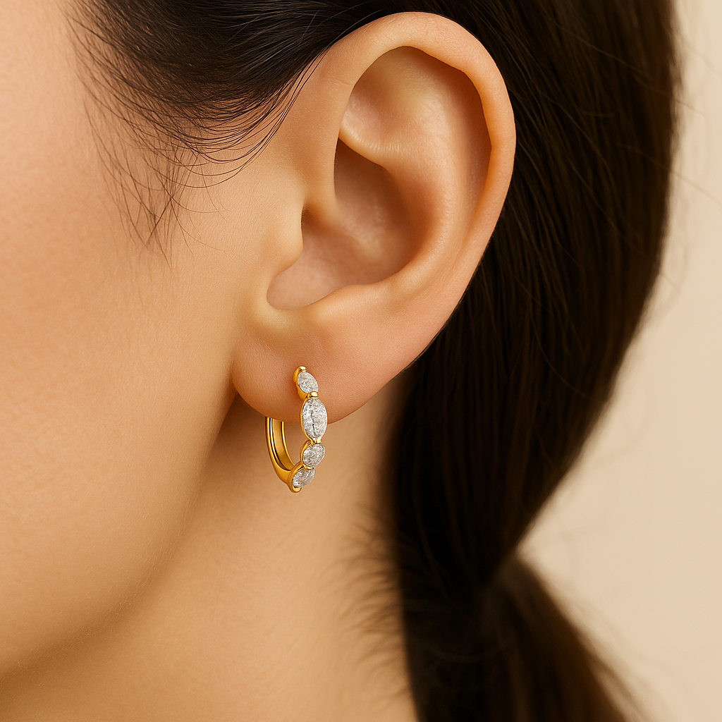 AILA Gold Diamond Earrings